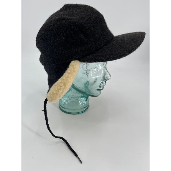 Filson Double Mackinaw Wool Cap Sz XL Dark Gray Shearling Insulated Winter - Picture 5 of 8